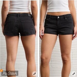 American Eagle Outfitters Black Denim Shortie Shorts